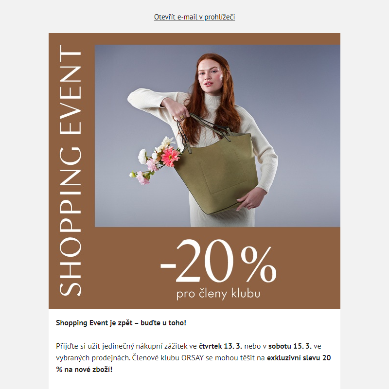 Shopping Event s 20% slevou je zpět _