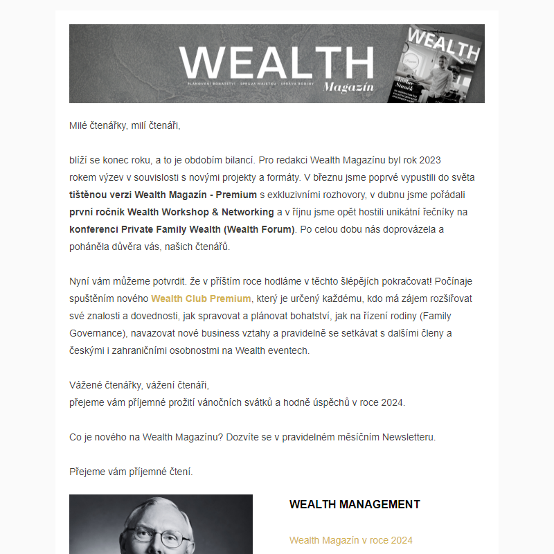 _ Wealth Magazín - WMAG News / Prosinec