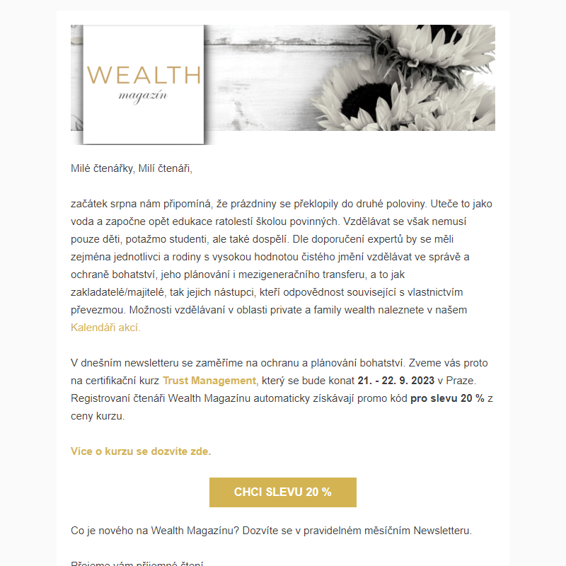 _ Wealth Magazín - News / Srpen 2023