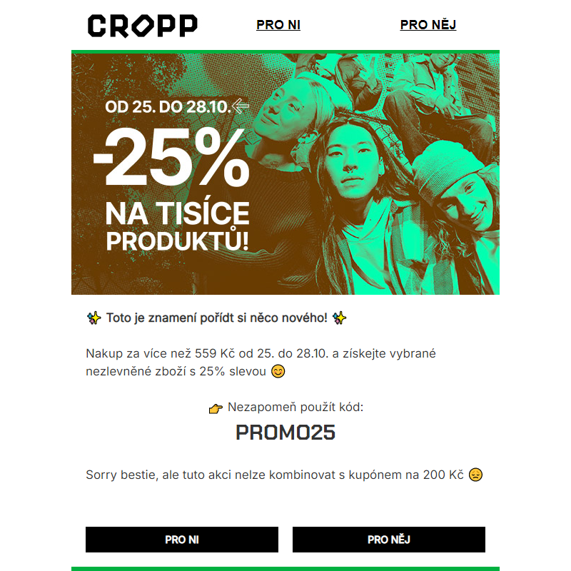 -25 % na vybrané nezlevněné produkty! ___