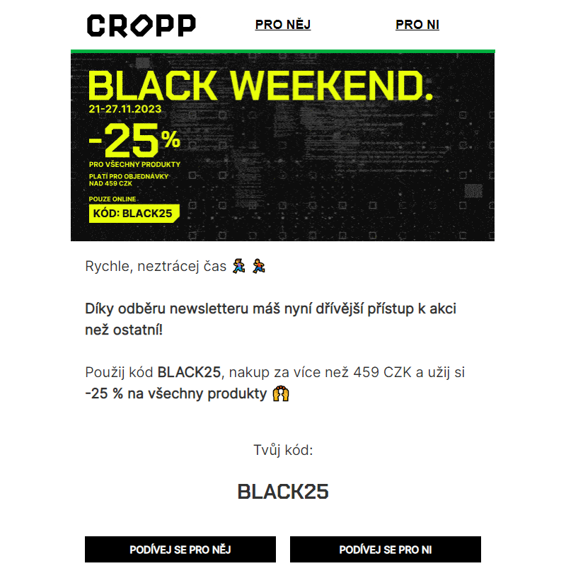 __ Black Weekend: -25 % na vše __