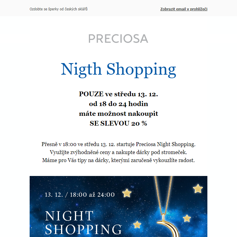 Night Shopping: sleva 20 % jen na pár hodin