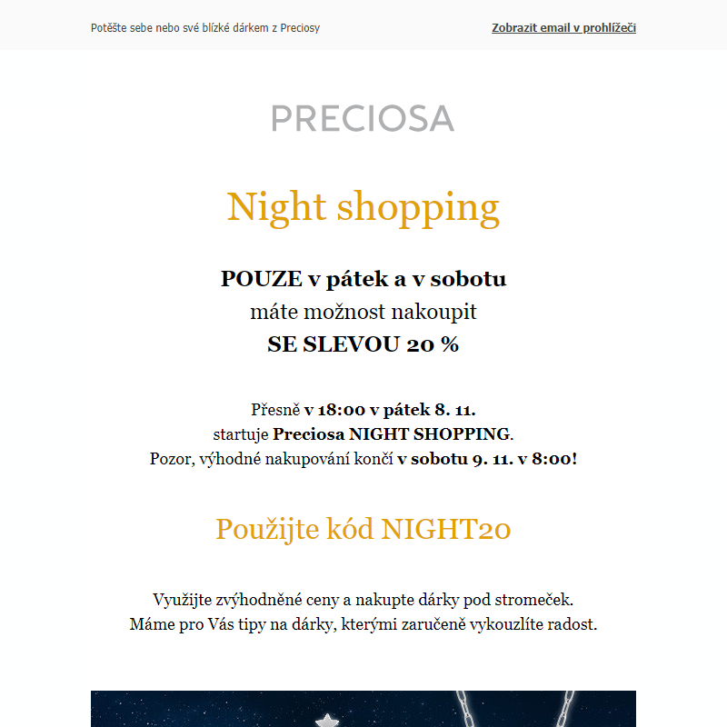 Night shopping - SLEVA 20 % - pouze dnes v noci!