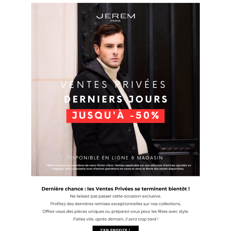 _ Derniers jours : Ventes privées jusqu'_ -50% !