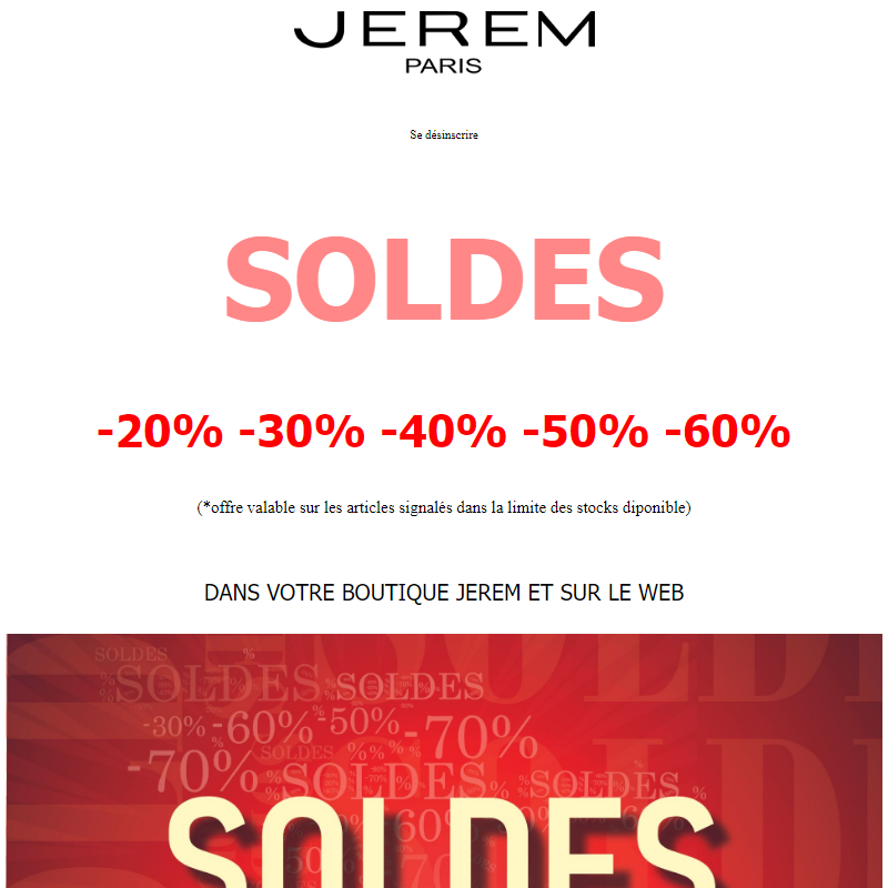 _ Ne ratez pas nos SOLDES D'ÉTÉ ! Jusqu'_ -60% sur vos articles préférés ! _