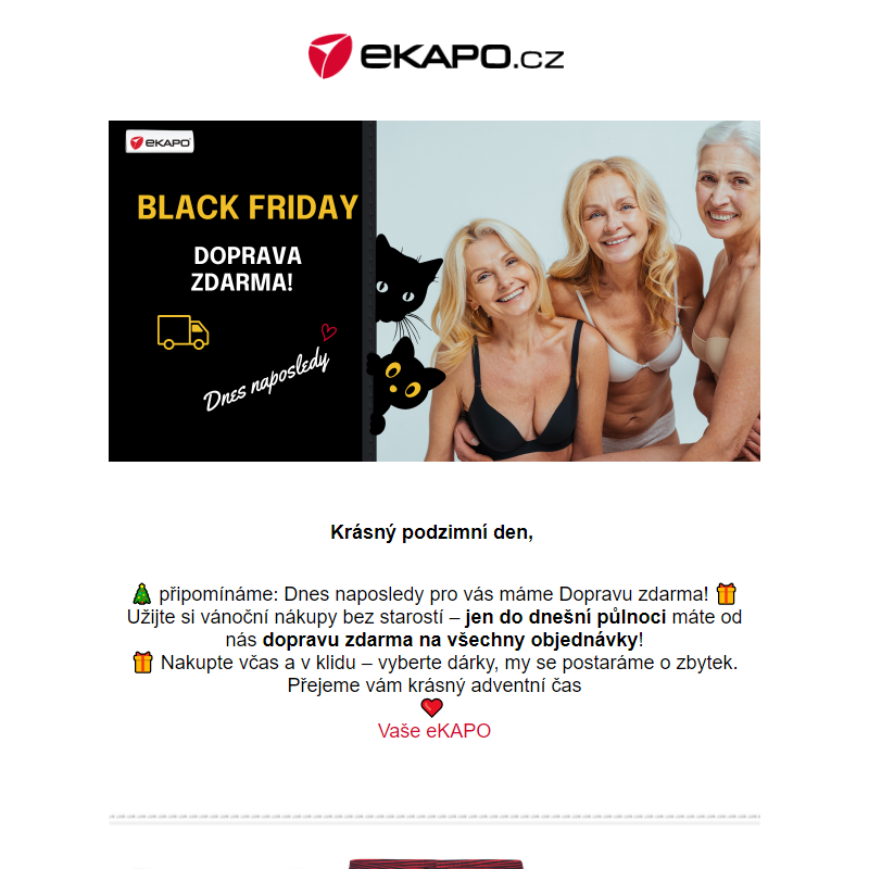 Black Friday _Doprava zdarma - Dnes naposledy