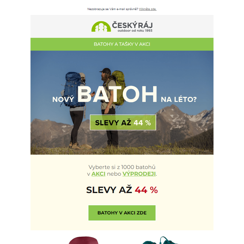 Slevy až 44 % na batohy a tašky __