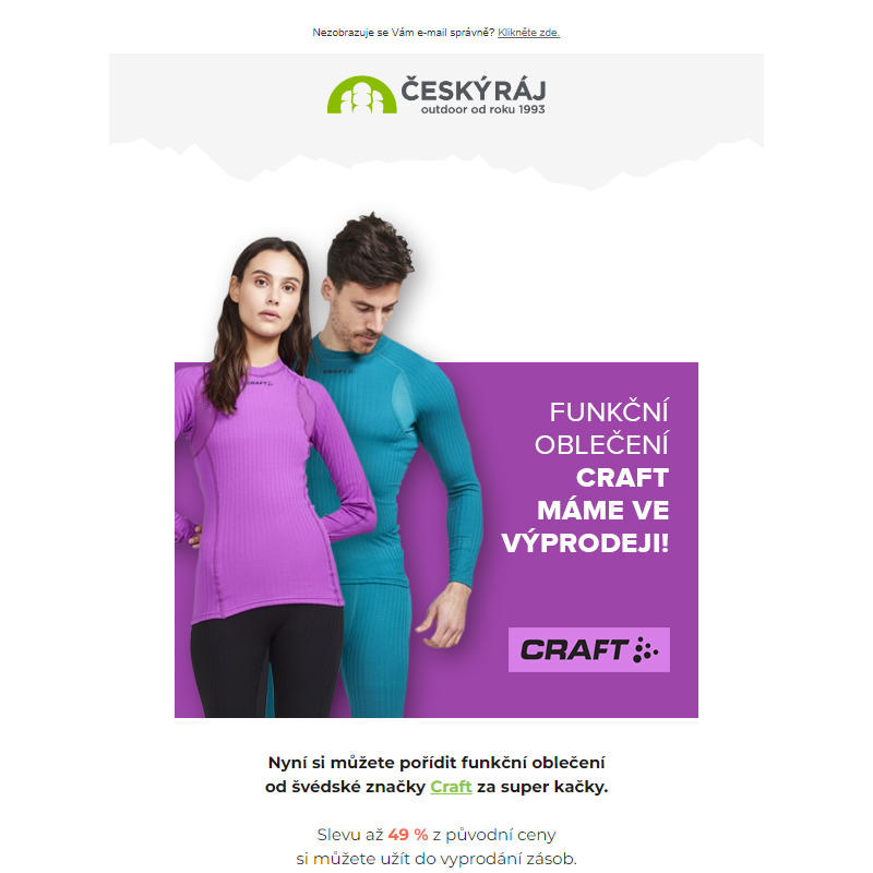 Funkční oblečení Craft ve výprodeji _