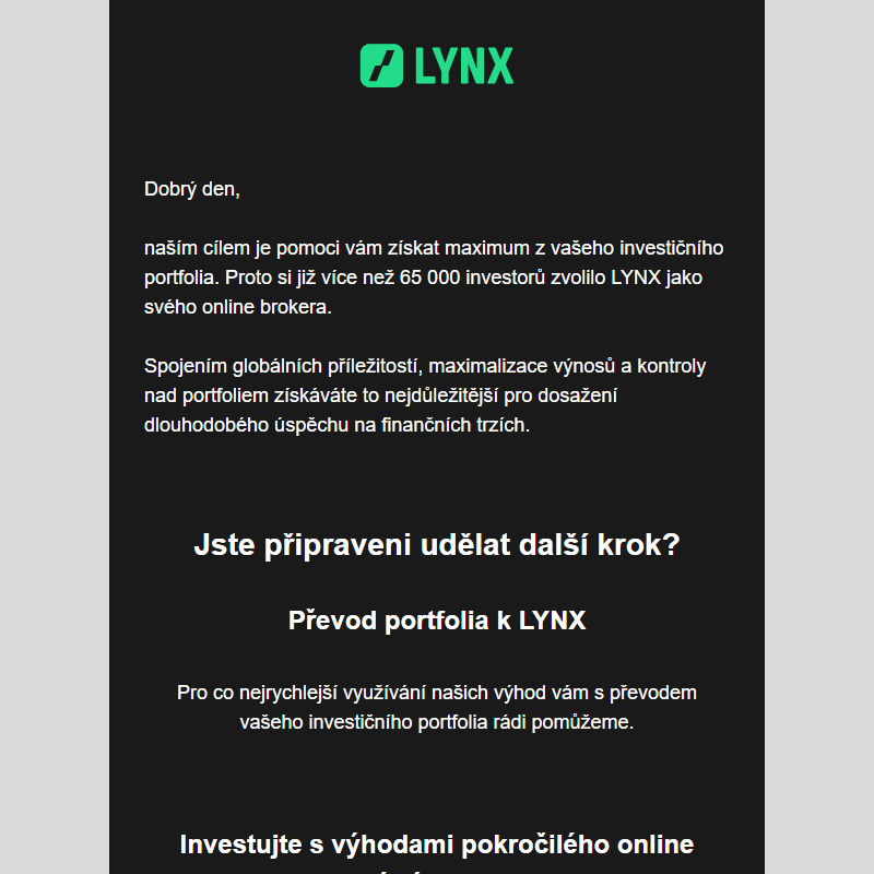 Získejte až €500 na vaše obchodování. Otevřete si účet skrze LYNX