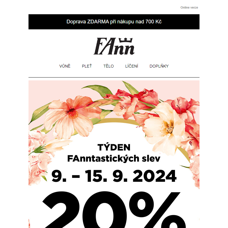 20% sleva na vše nezlevněné _