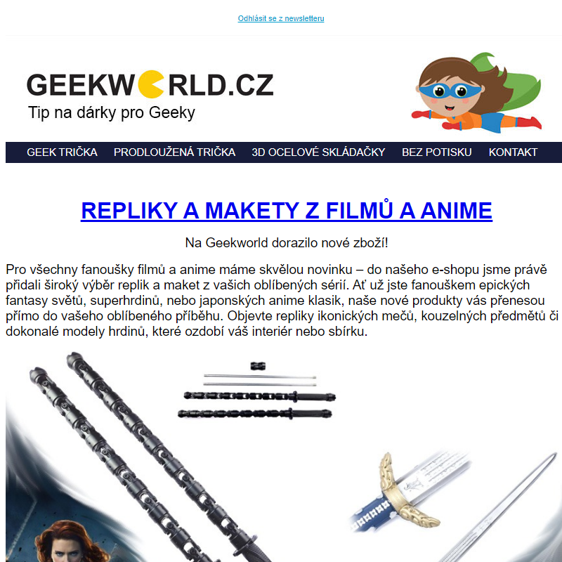 Repliky zbraní z her, filmů a anime