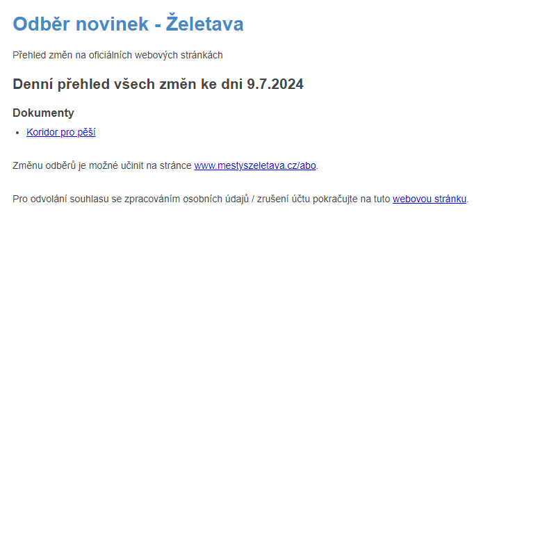 Odběr novinek ze dne 9.7.2024