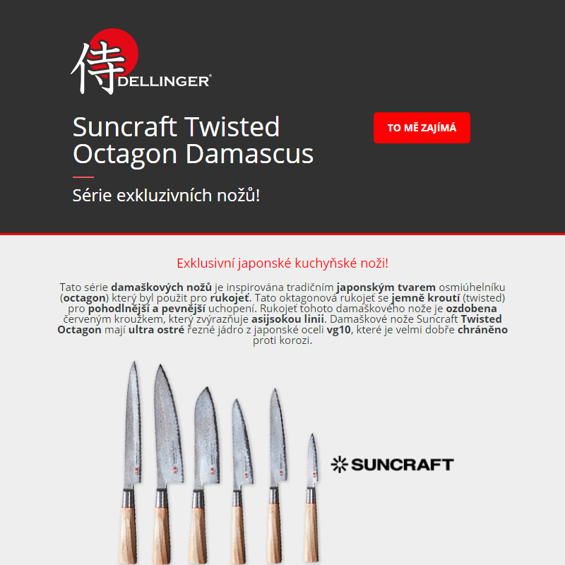 _ Série exkluzivních nožů - Suncraft Twisted Octagon! _