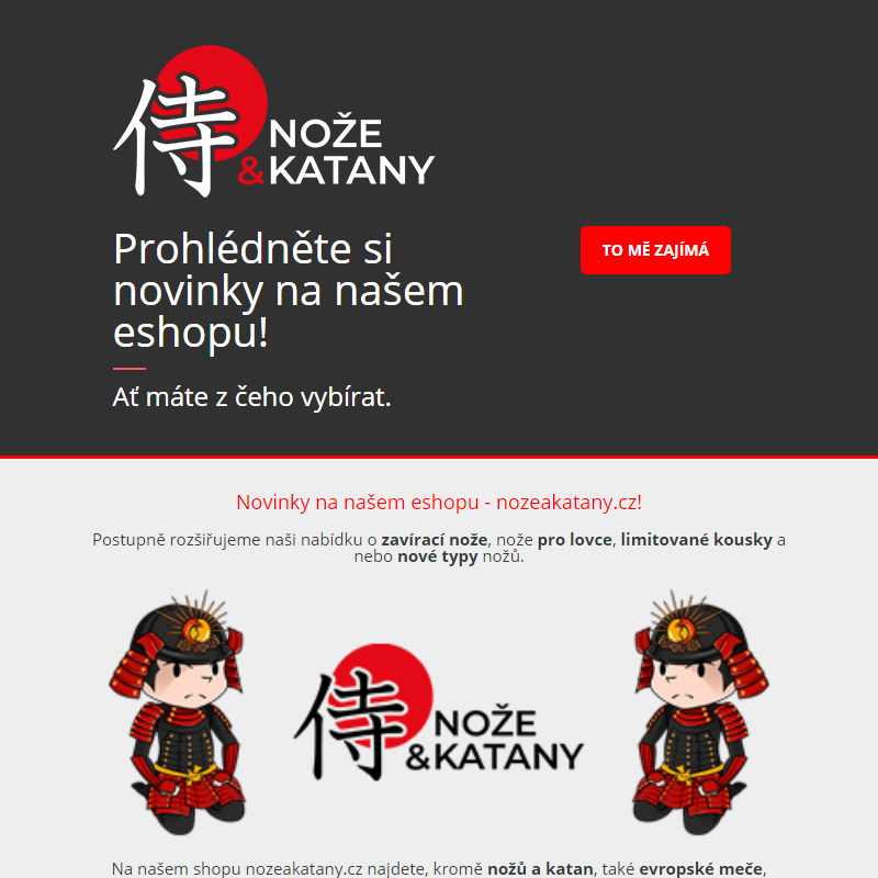 _ Novinky na eshopu NozeaKatany.cz - podívejte se na nejnovější kousky _