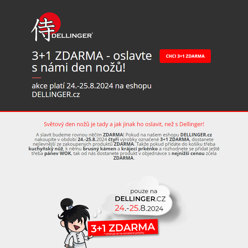 _ 3+1 ZDARMA jen u Dellinger - oslavte s námi Světový den nožů! _