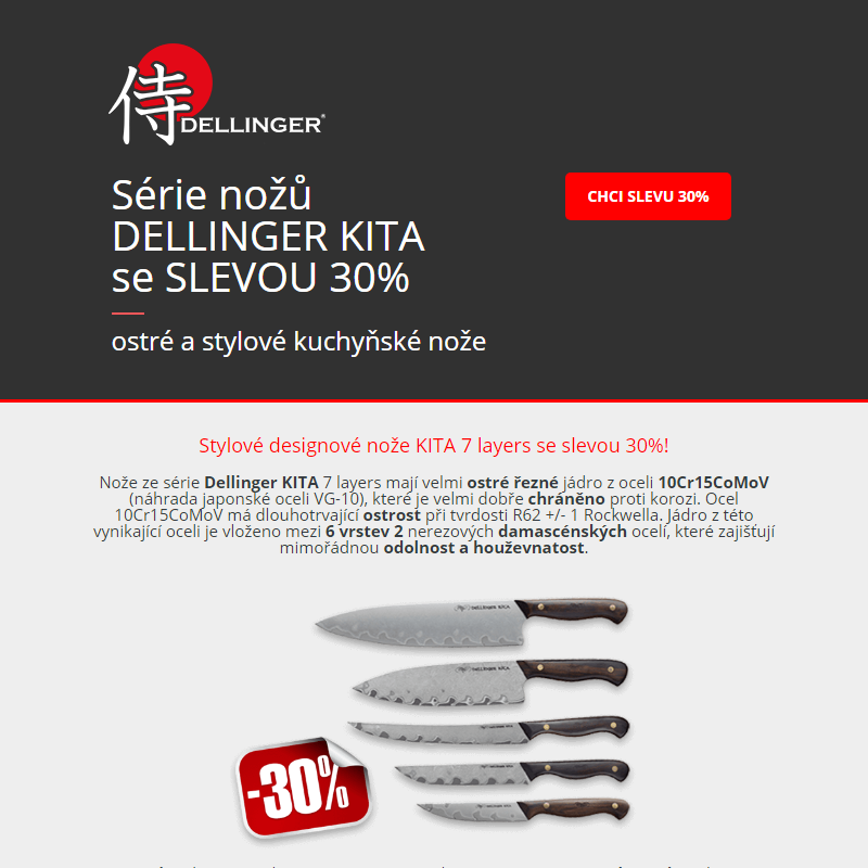 _ Sleva 30% - série nožů KITA 7 layers! Stylové nože do vaší kuchyně! _