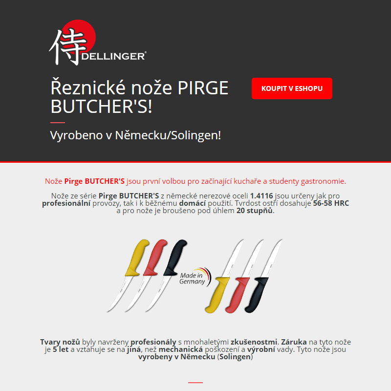 _ Řeznické nože PIRGE BUTCHERS - made in Germany/Solingen! _