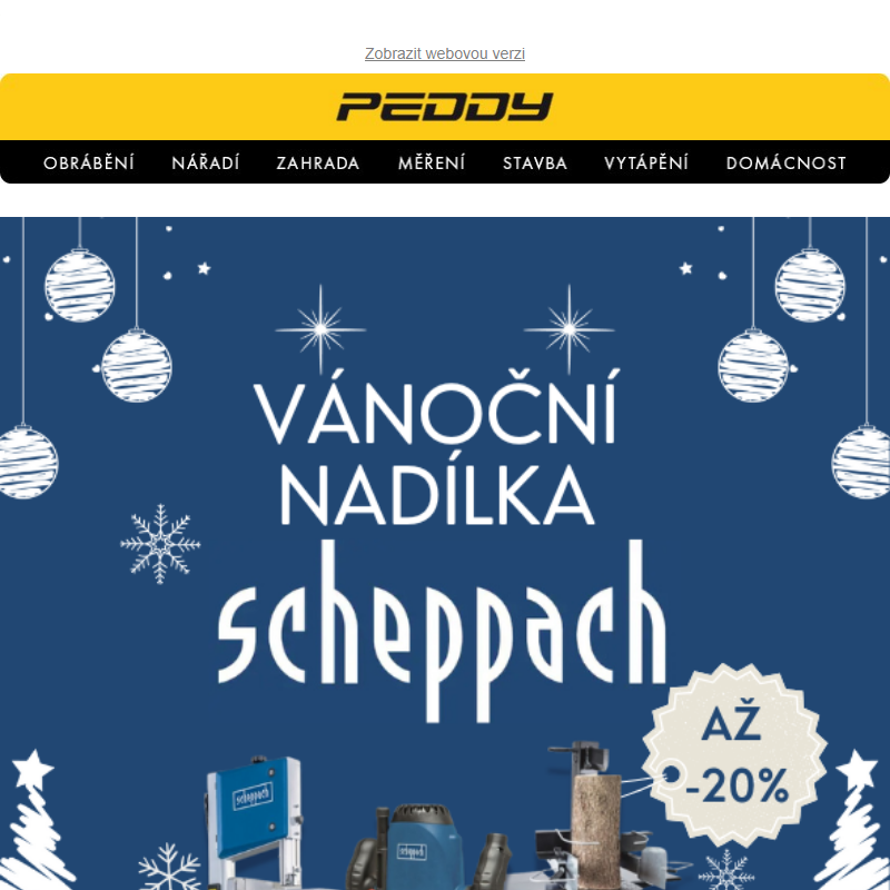 Vánoční nadílka Scheppach > Ušetřete až 20% na našich TOP produktech > Platí jen do vyprodání!