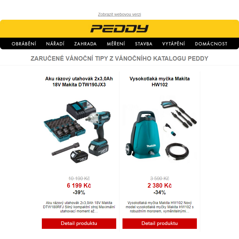 Zaručené vánoční tipy pod stromeček Makita, DeWALT a Bosch se slevou až 46%