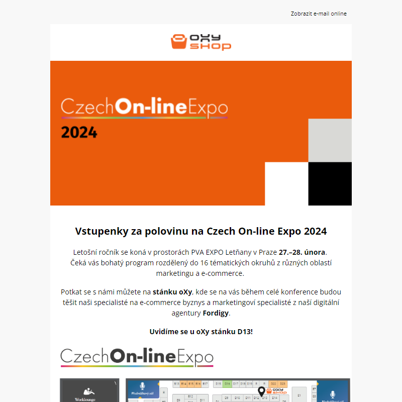 Vstupenky za polovinu na Czech On-line Expo 2024