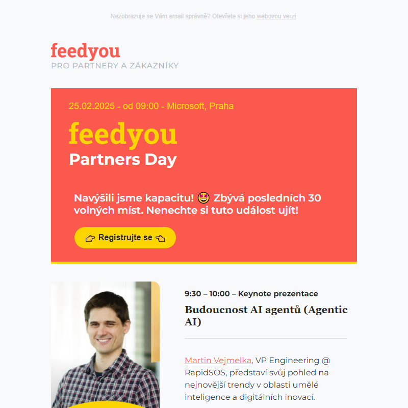 Feedyou Partners Day – Navýšili jsme kapacitu _