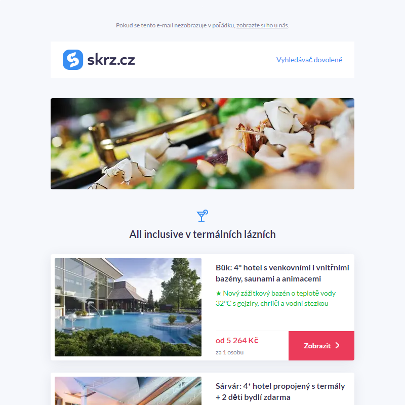All inclusive v termálech, v Česku i u moře _