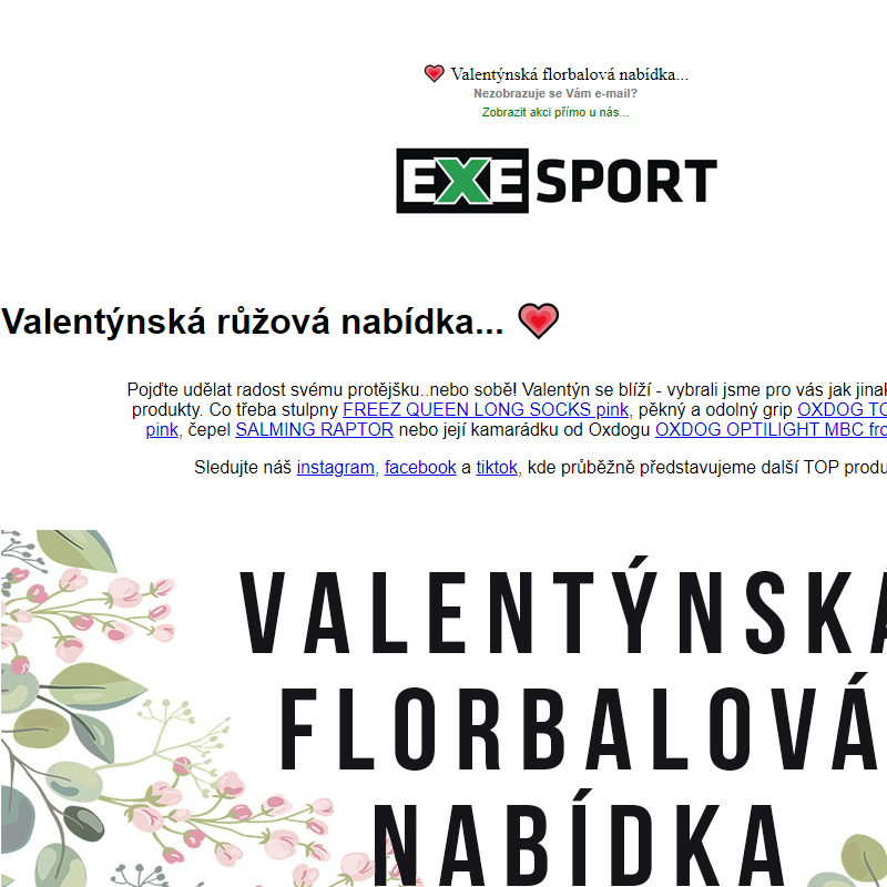 _ Valentýnská florbalová nabídka ... exesport.net - florbalový obchod
