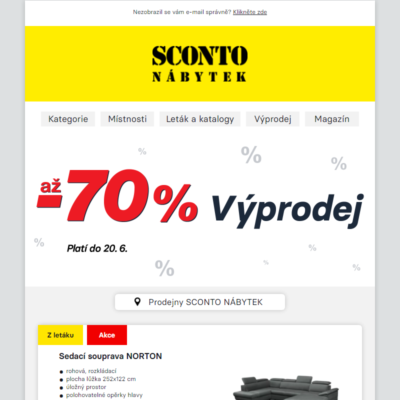 _Nový leták SCONTO - Výprodej až -70%!