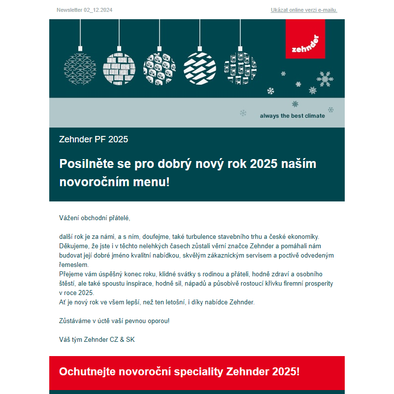 Posilněte se pro dobrý nový rok 2025 naším novoročním menu!