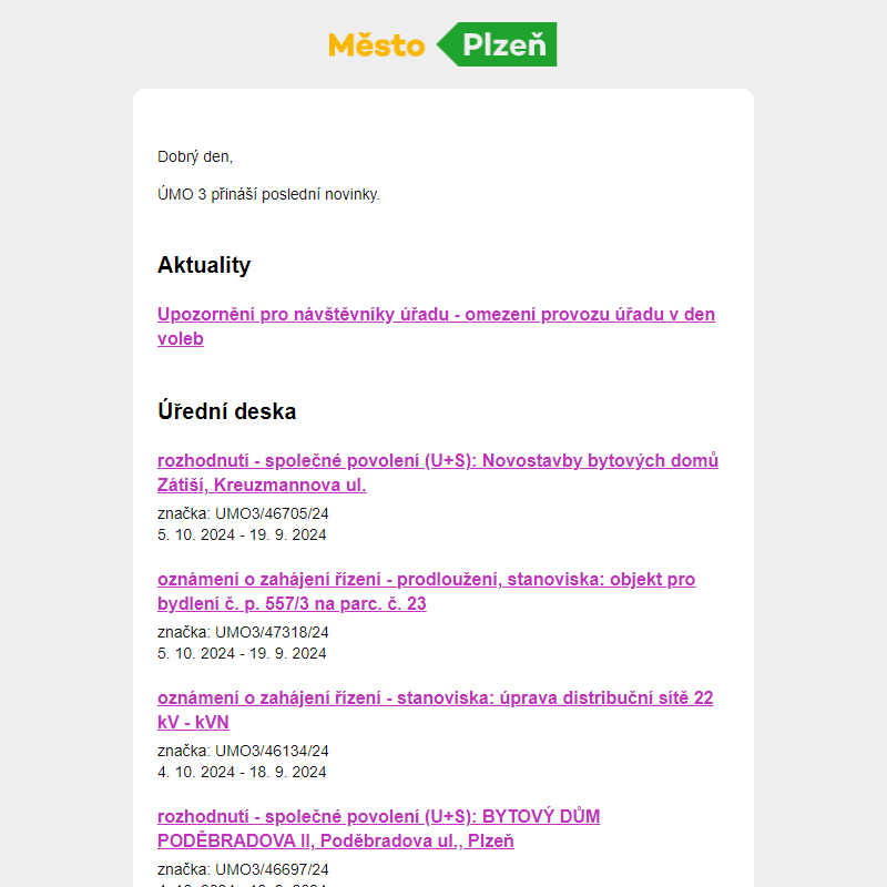 Novinky z portálu Městského obvodu Plzeň 3