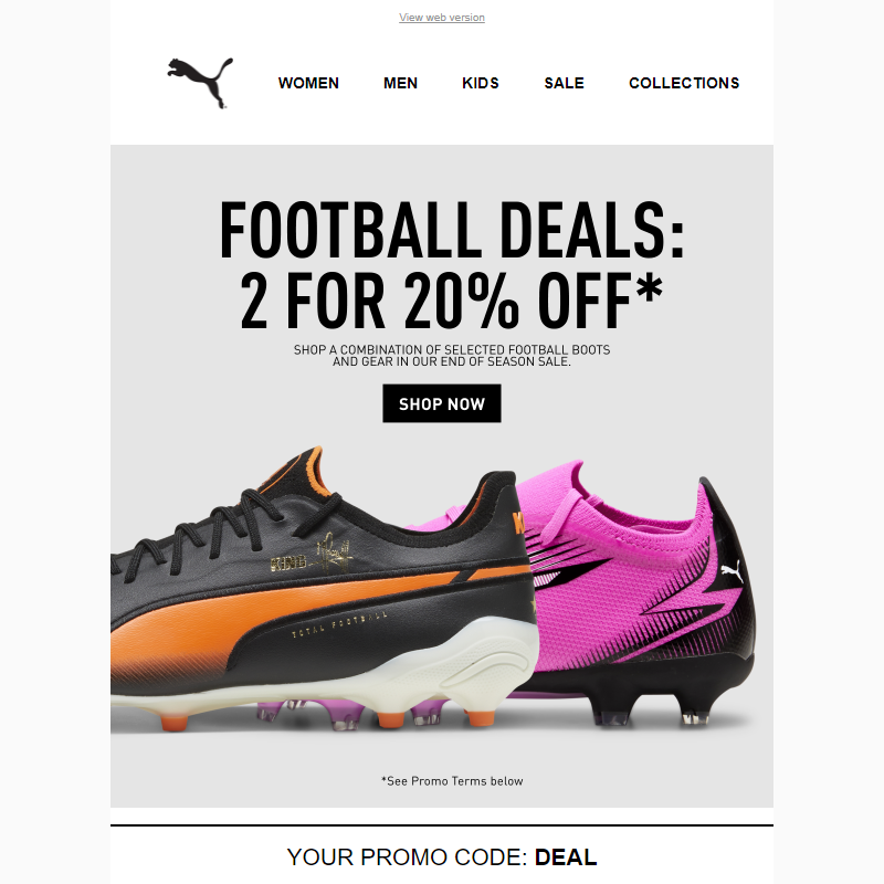 Football Deals: 2 for 20% OFF* On Selected Combos