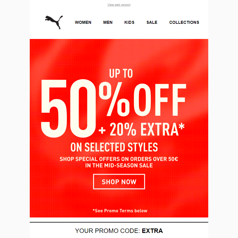 Up To 50% OFF + 20% EXTRA*