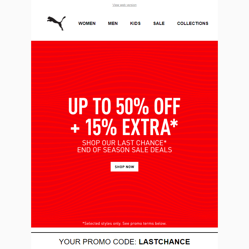 ENDS SOON: Up To 50% OFF + 15% EXTRA*