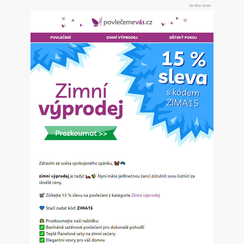 15% sleva - zimní výprodej