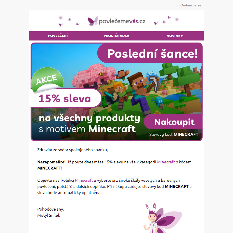 _ Poslední šance 15% sleva na Minecraft