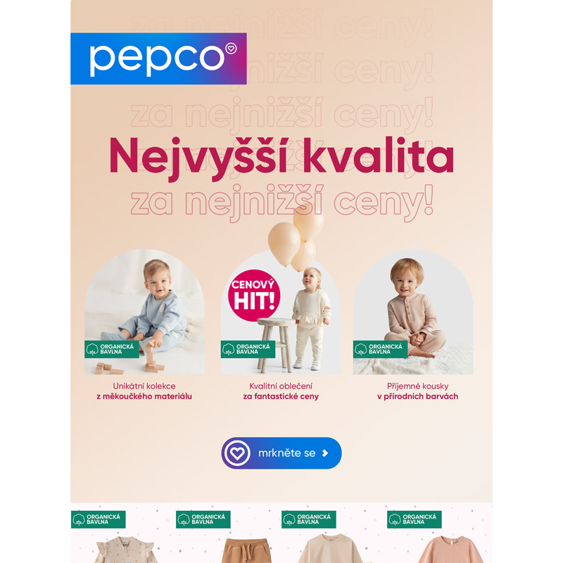 Oblečení pro miminka z organické bavlny v Pepco! _