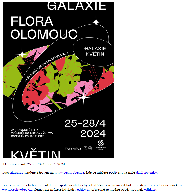 Flora Olomouc - Galaxie květin