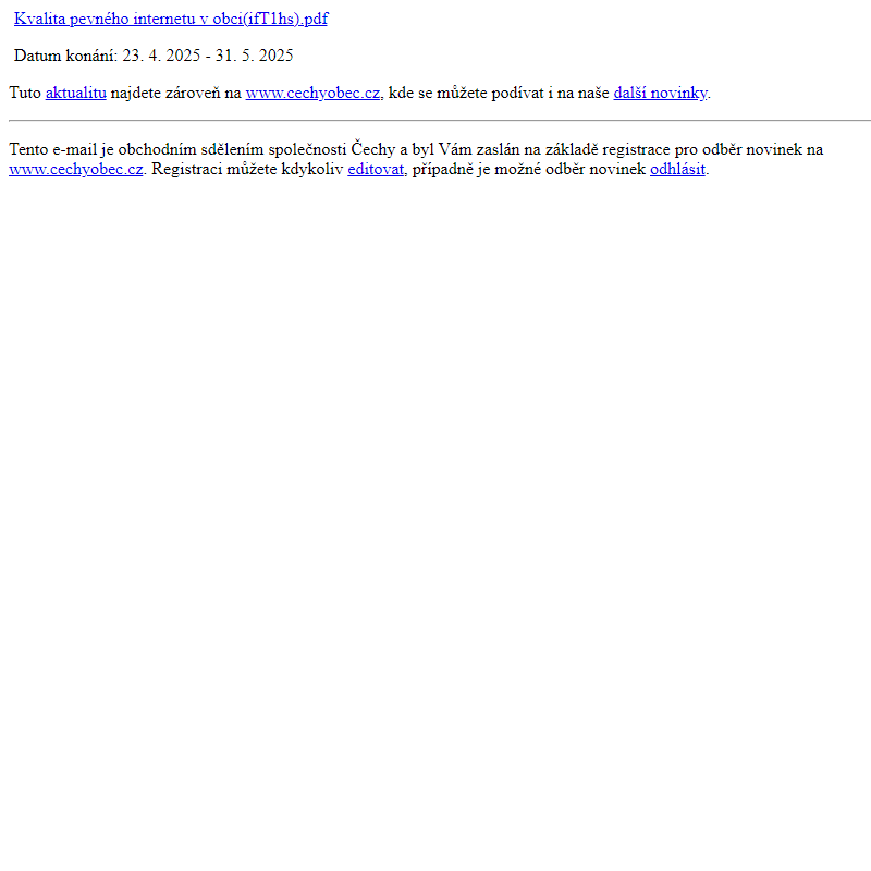 ČTÚ - ověření kvality pevného internetu