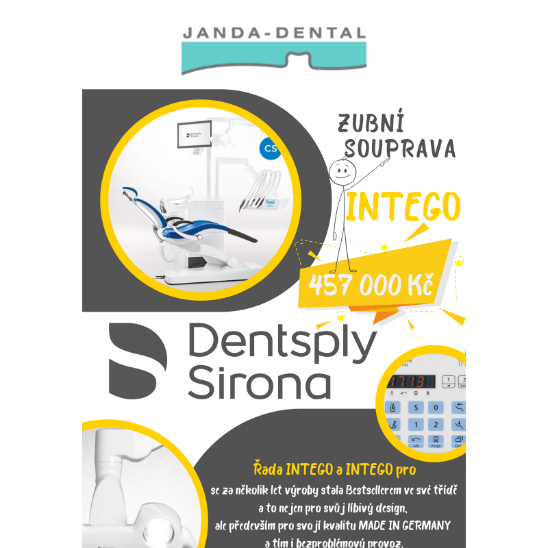 INTEGO & INTEGO PRO – prvotřídní zubní soupravy DENTSPLY SIRONA – ověřená kvalita MADE IN GERMANY _