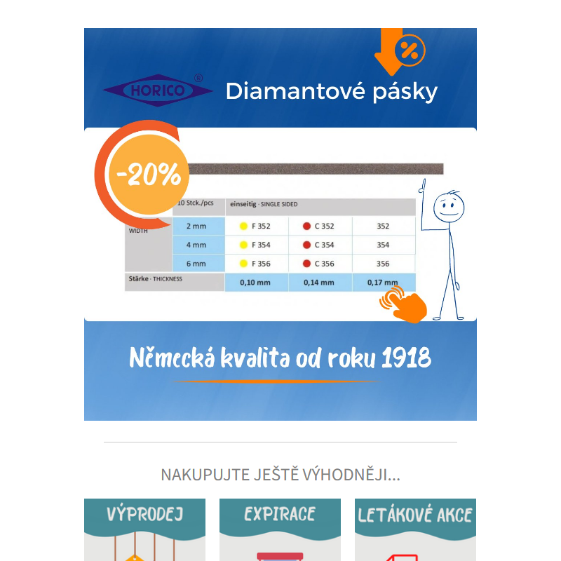 _ TIP pro vás - diamantové pásky HORICO - legenda v akci se slevou -20%!