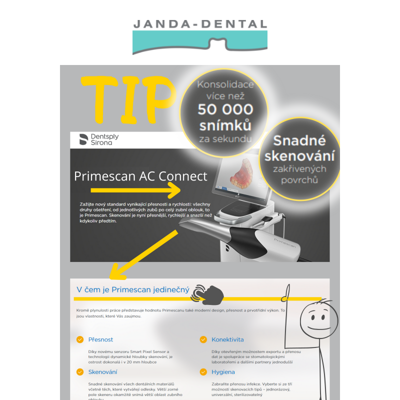 Náš TIP pro vás – PRIMESCAN AC connect – TOP skener od průkopníka digitální stomatologie DENTSPLY SIRONA _