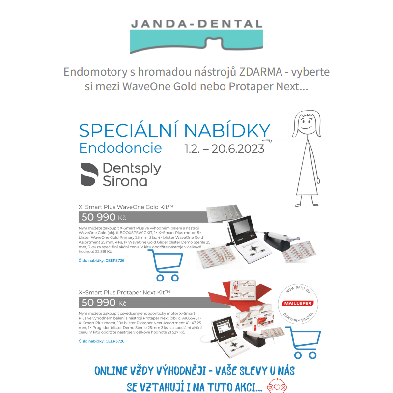 _ Endodontické motory X-Smart DENTSPLY MAILLEFER s balíčkem nástrojů s celkovou slevou -30%...