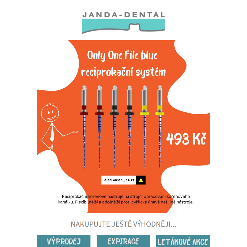 _ Náš TIP pro vás - velmi oblíbené NiTi endodontické nástroje nyní v AKCI za cenu 493,- Kč / 6ks.