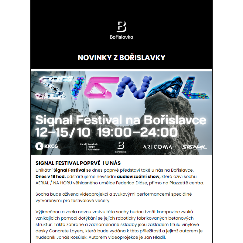 Signal Festival již dnes přímo u nás na Bořislavce _ Unikátní show startuje již v 19 hod.