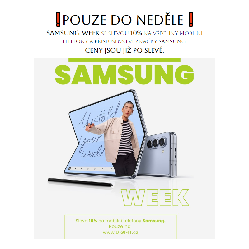 Pouze do neděle ! Samsung Week se slevou 10%