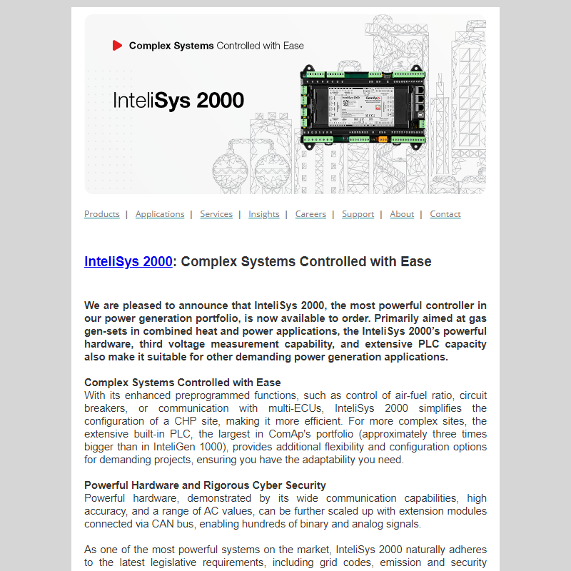 InteliSys 2000 Available to Order