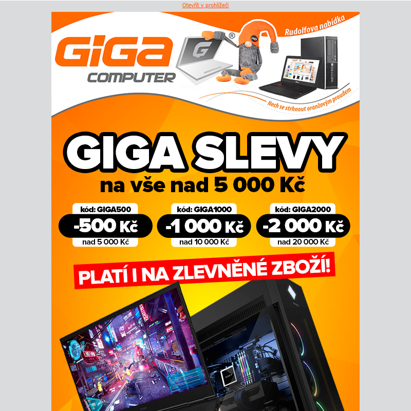 GIGA slevové kódy: Sleva 2 000, 1 000 a 500 Kč