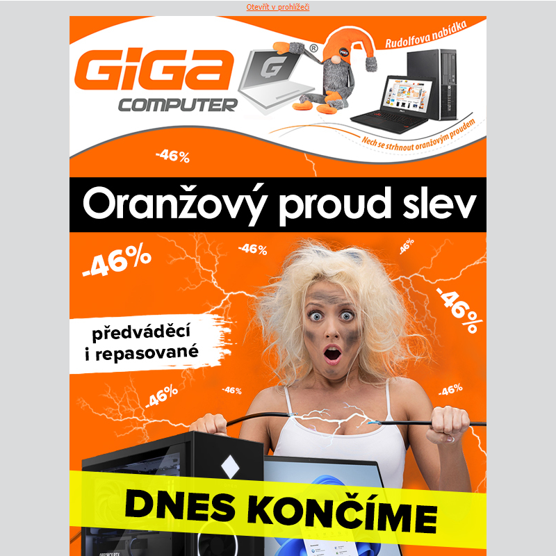 Dnes končíme….oranžový proud slev. Slevy až – 46 % jen do půlnoci.