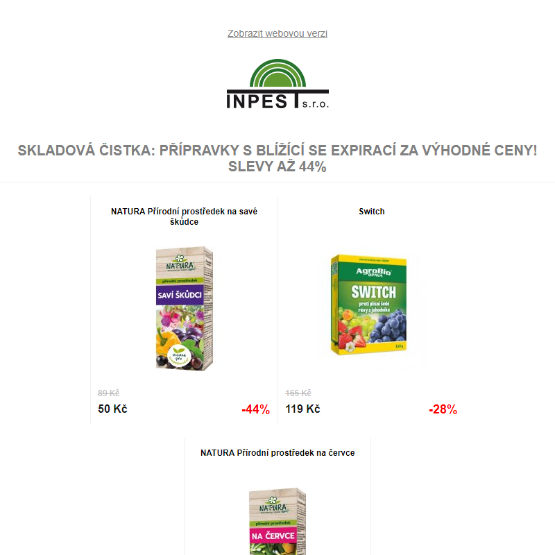 Skladová čistka: Přípravky s blížící se expirací za výhodné ceny! Slevy až 44%