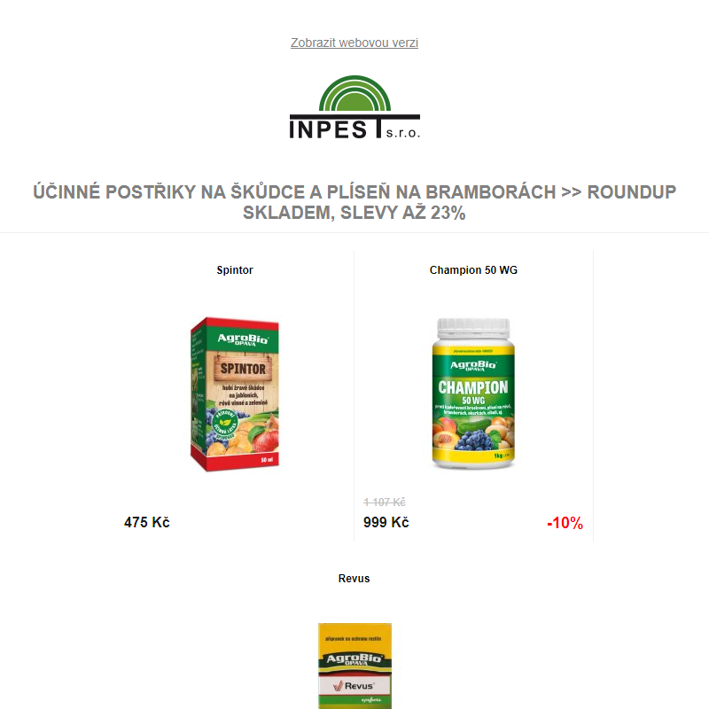 Účinné postřiky na škůdce a plíseň na bramborách >> Roundup skladem, slevy až 23%